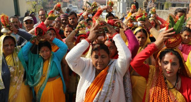 राधा कृष्ण मन्दिर में शिव का जयघोष शुरू,कलश यात्रा सम्पन्न