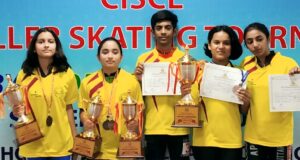 गुजरात के अहमदाबाद में  सीआईएससीई स्पोर्ट्स एंड नेशनल गेम्स में उत्तराखंड के स्केटर्स ने दिखाया दम मिमांसा ने जीता सिल्वर मेडल